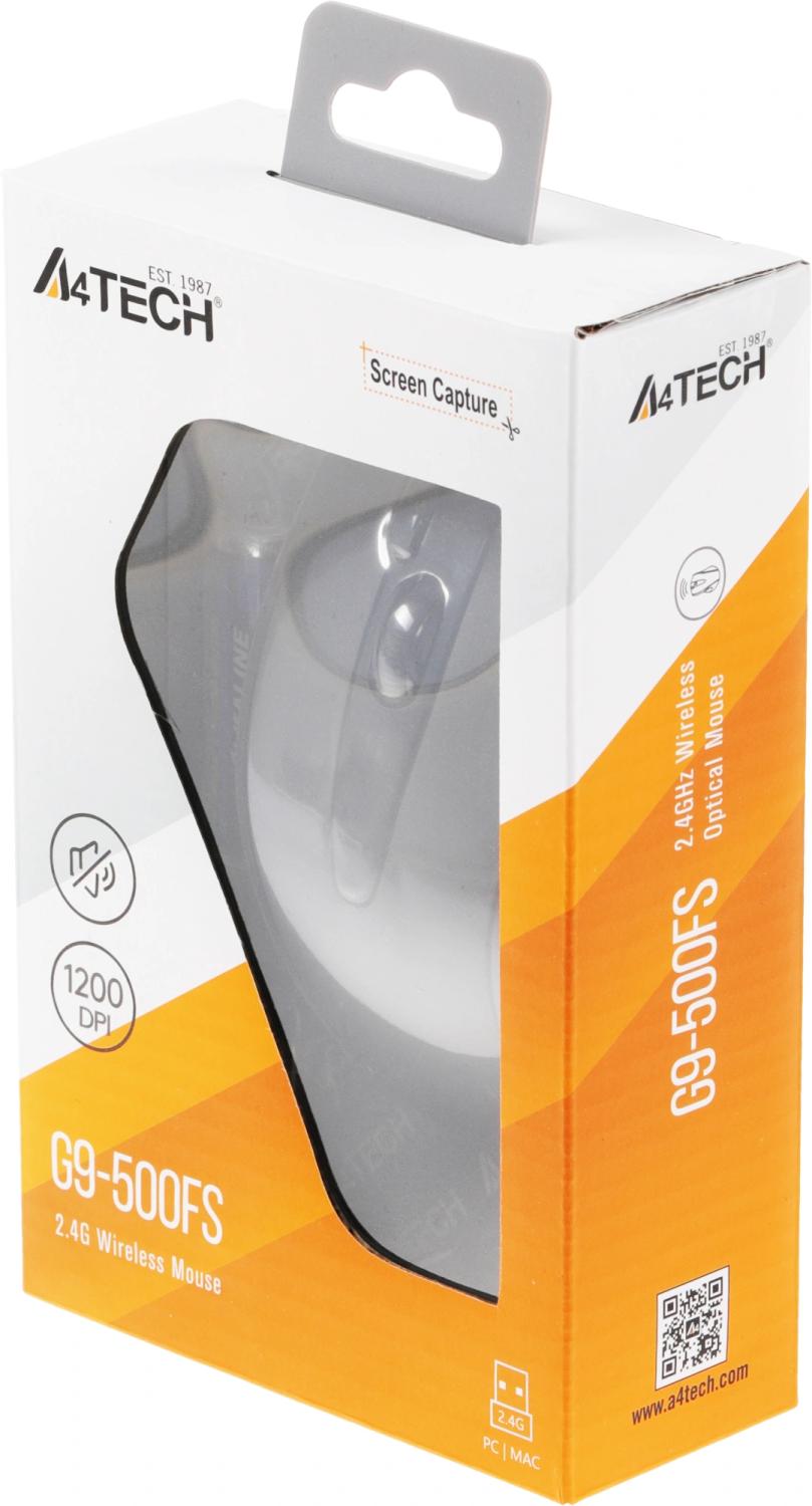 Мышь A4Tech V-Track G9-500FS черный оптическая 1200dpi silent беспров. USB 4but
