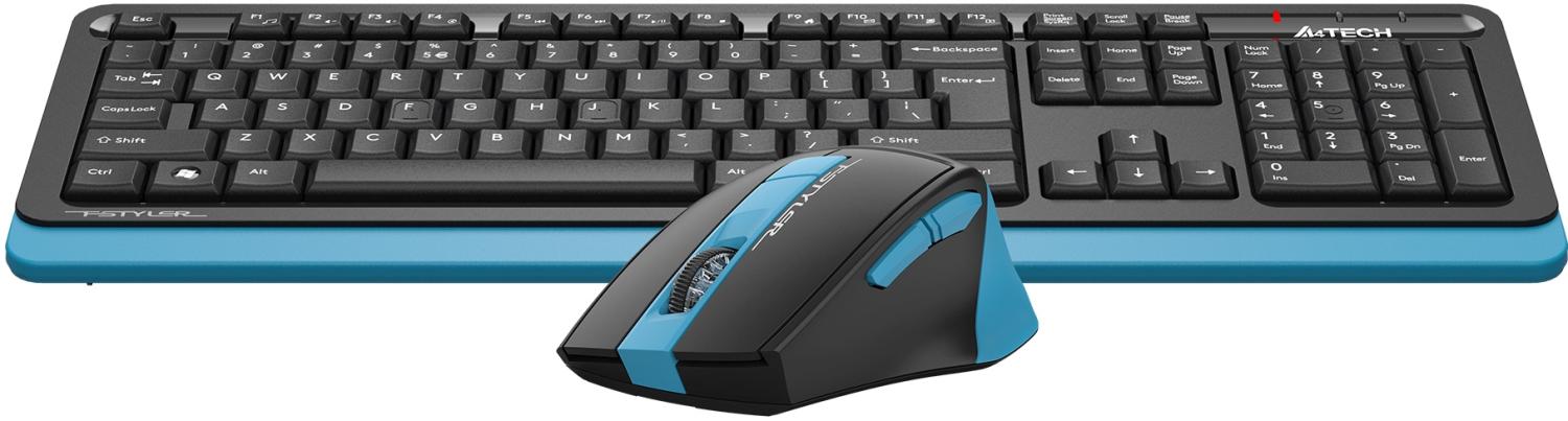 Клавиатура + мышь A4Tech Fstyler FG1035 клав:черный/синий мышь:черный/синий USB беспроводная Multimedia (FG1035 NAVY BLUE)