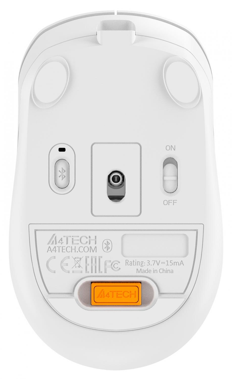 Мышь A4Tech Fstyler FB10C белый/серый оптическая 2000dpi беспров. BT/Radio USB 4but (FB10C GRAYISH WHITE)