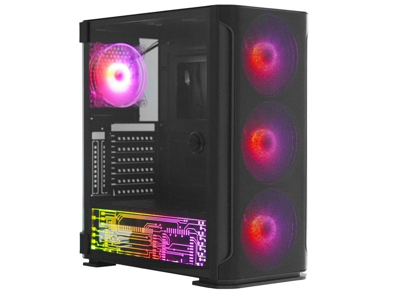 Корпус SOEYI «AX1-B10 SOEYI ATX case with black coating front panel with flat small mesh, without»