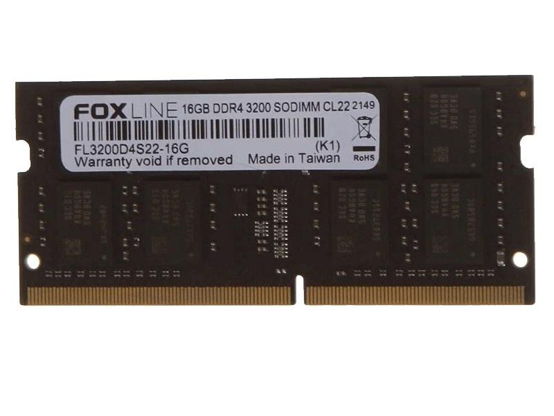 Память оперативная/ Foxline SODIMM 16GB 3200 DDR4 CL22 (2Gb*8)