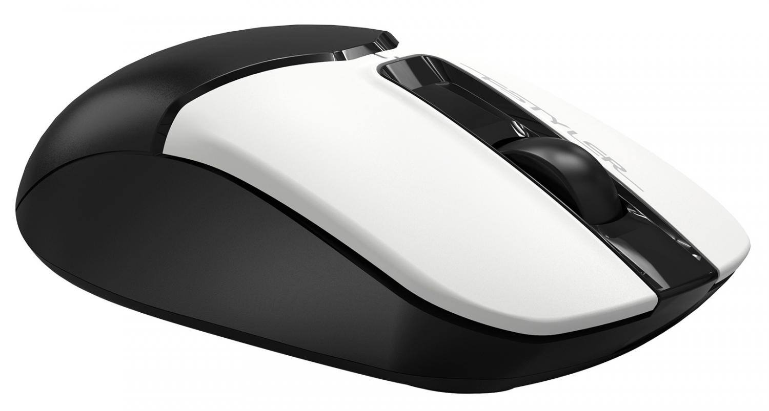 Мышь A4Tech Fstyler FB12 белый/черный оптическая 1200dpi беспров. BT/Radio USB 3but (FB12 PANDA)