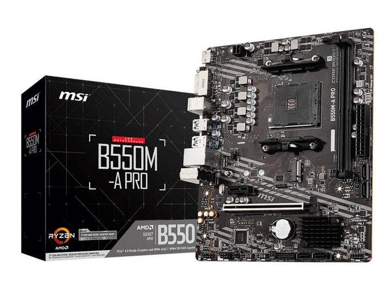 Материнская плата MSI B550M-A PRO AM4/B550/4xDDR4/M.2/RAID/HDMI/DVI mATX