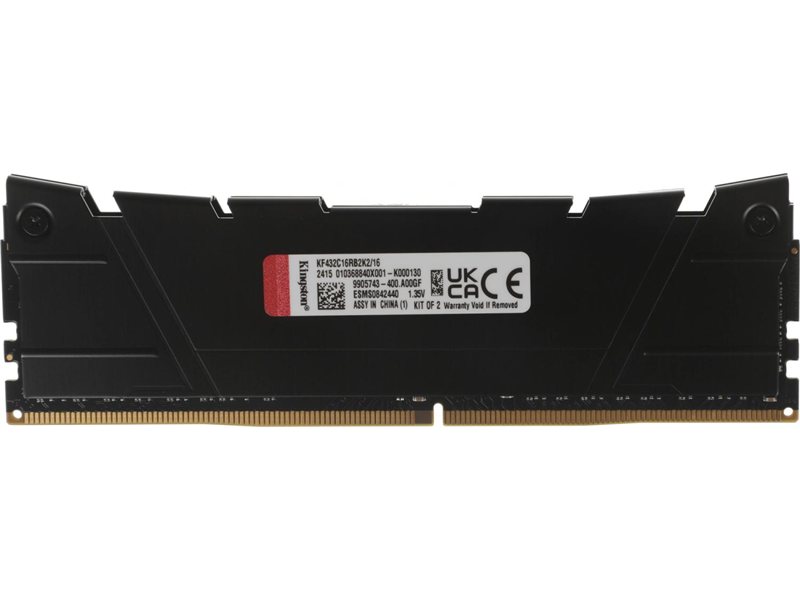 Память DDR4 2x8GB 3200MHz Kingston KF432C16RB2K2/16 Fury Renegade Black RTL Gaming PC4-25600 CL16 DIMM 288-pin 1.35В kit dual rank с радиатором Ret