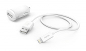 Автомобильное зар./устр. Hama H-183266 12W 2.4A USB для Apple белый (00183266)