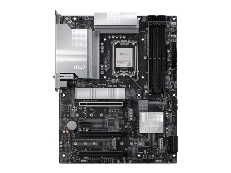 Материнская плата MSI PRO Z890-P WIFI6E Z890, LGA1851, 4*DDR5, 3*PCIEx16, 1*PCIEx1, 4*M.2, 2*TypeC, 1*USB3.2 Gen2, 6*USB3.2 Gen1, 8*USB2.0, 4*SATA3, 5G, DP, HDMI, ATX, RTL