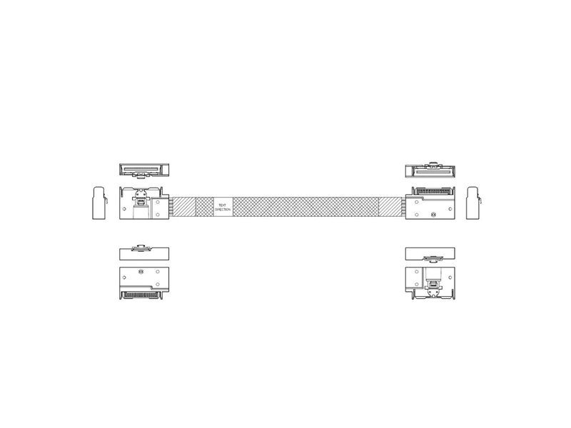Кабель L285MM010-SD-R    Cable MCIO x8 74P (угловой Right Exit)  -TO-  MCIO x8 74P (угловой Right Exit) , 85 Ohm, L:80cm