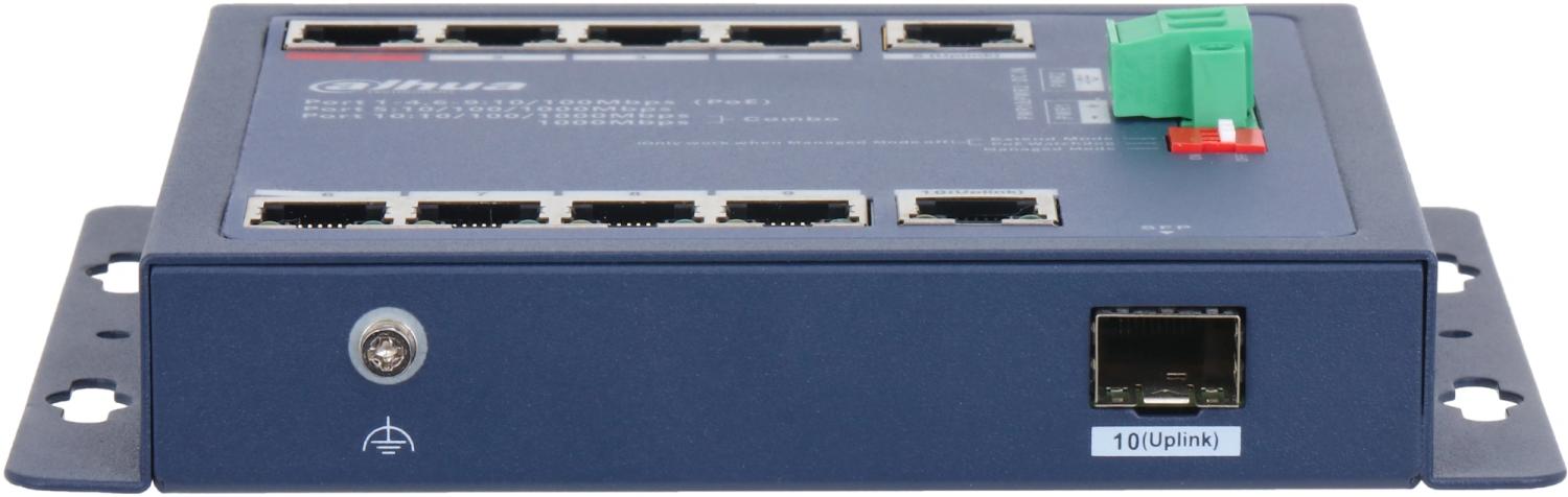 Коммутатор Dahua DH-CHS4110-8ET-90-F (L2) 8x100Мбит/с 1x1Гбит/с 1xКомбо(1000BASE-T/SFP) 8PoE 90W управляемый