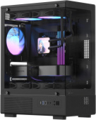 корпус Formula V Line Crystal Z1CM Plus Black AR V2, MATX, TYPE-C*1, USB2.0*1, USB3.0*1, TOP 2x120mm ARGB, REAR 1x120mm ARGB