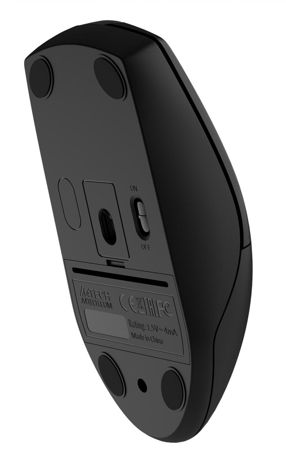 Мышь A4Tech G3-330NS черный оптическая 1200dpi silent беспров. USB 3but