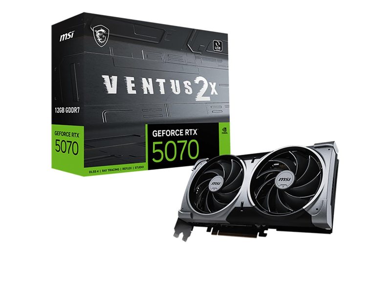 Видеокарта MSI RTX5070 VENTUS 2X 12GB GDDR7 192bit 3xDP HDMI 2FAN RTL