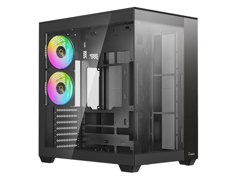 Корпус ПК без блока питания/ Case Ocypus Delta C74 BK ARGB, Midi-Tower, TG, 2x120mm ARGB, 2xUSB-A 3.0 + 1xUSB-C 3.1, ATX, mATX, mITX Black