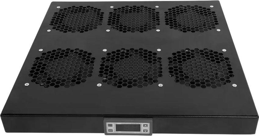 Модуль вентиляторный Rem (R-FAN-6K-1U-9005) 6 вент. с контроллером черный (упак.:1шт)