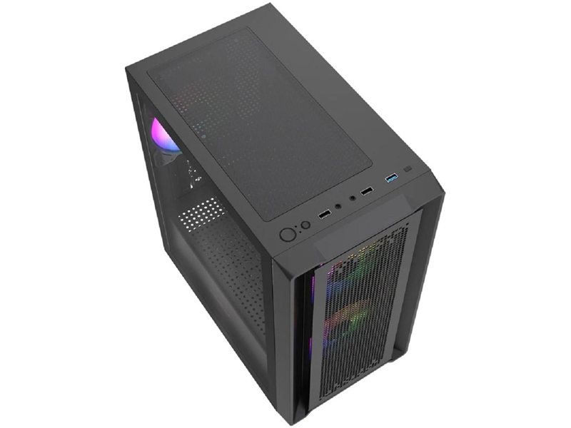 Powercase Корпус Mistral SM04 ARGB, Tempered Glass, Front Nylon Filter, 3x120mm ARGB PWM fans, чёрный, mATX (CMMSM04B-A3)