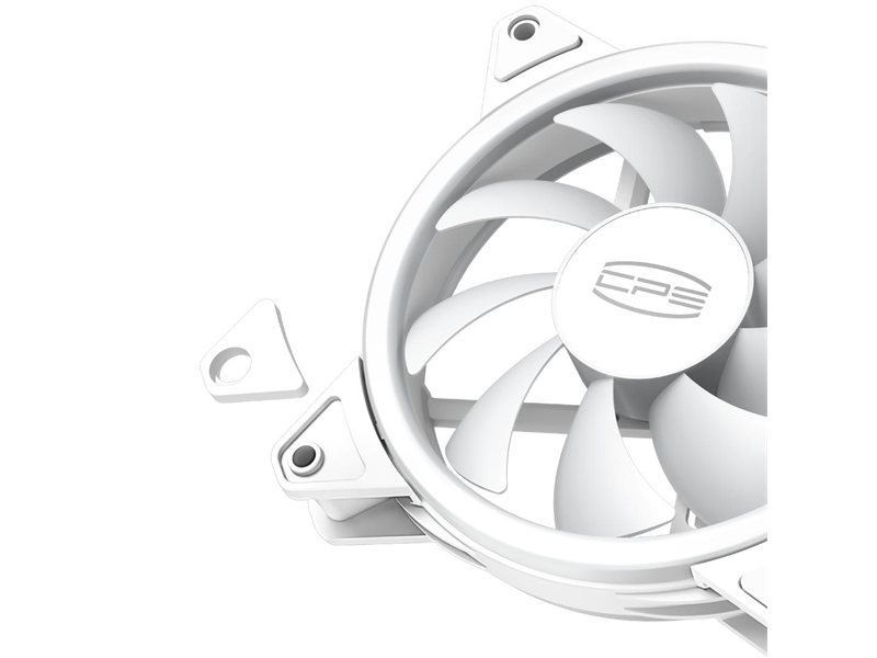 Кулер для корпуса/ Case Cooler PCCooler F3 T120 ARGB WH (120x120x25mm, 4-pin PWM, ARGB, 46CFM, 21.6dBA, 1800RPM, White)