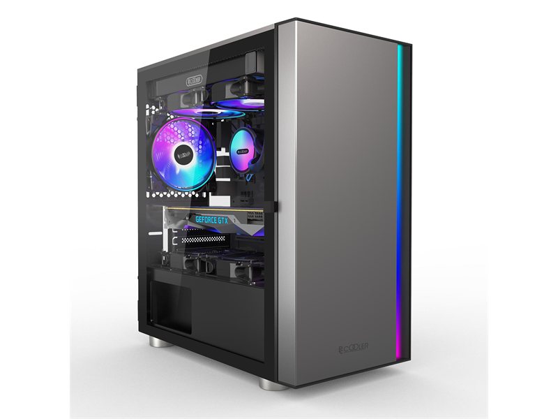 Корпус без блока питания/ Case PCCooler LM300 ARGB BK, Mini-Tower, TG, 1x120mm ARGB, 1xUSB-A 3.0 + 2xUSB-A 2.0, mATX, mITX Black
