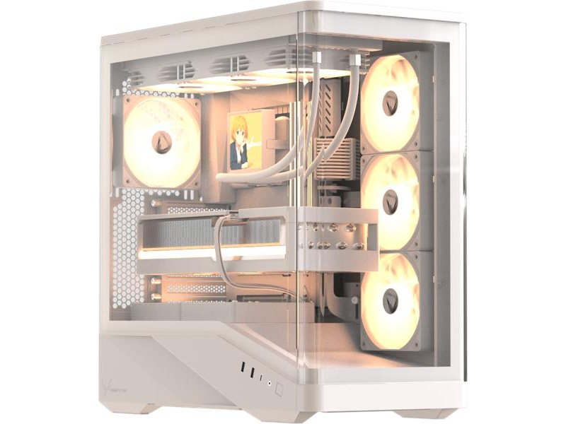 корпус Formula V Line Crystal U9 PA White, ATX, TYPE-C*1, USB3.0*2, Curved Glass, SIDE 3x PERFORMANCE ARGB, REAR 1x PERFORMANCE ARGB