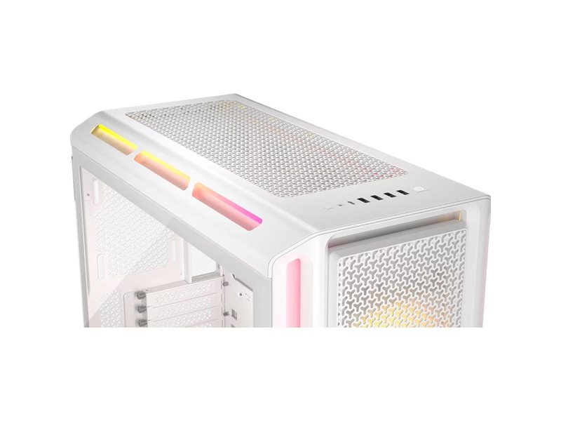Корпус без блока питания/ Case Corsair iCUE LINK 5000T LX RGB, Midi-Tower, TG, 3x120mm RGB, 4xUSB-A 3.2, 1xUSB 3.2 Type-C, E-ATX, ATX, mATX, mITX White