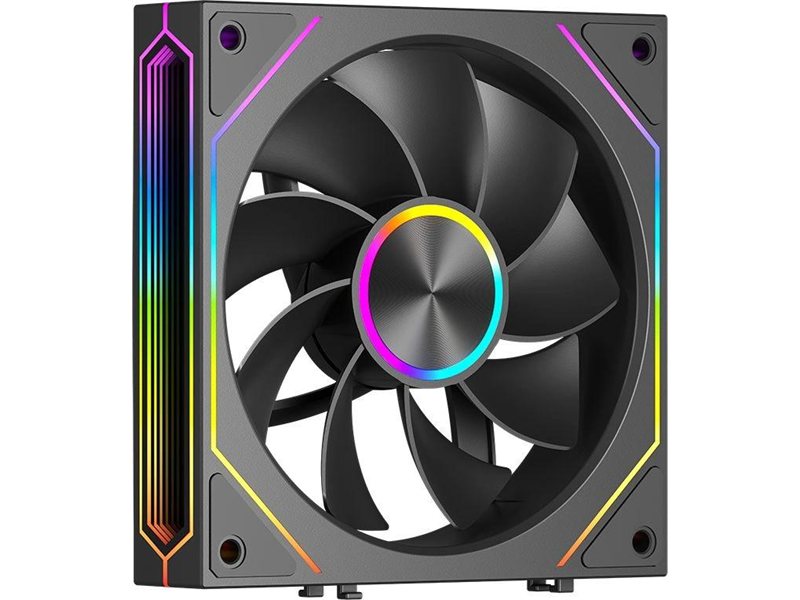 Кулер для корпуса/ Case Cooler PCCooler F3 X120R ARGB BK Reverse (120x120x25mm, 4-pin PWM, ARGB, 54CFM, 28.4dBA, 1800RPM, Black)