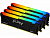Память оперативная/ Kingston 64GB 3200MT/s DDR4 CL16 DIMM (Kit of 4) 1Gx8 FURY Beast RGB